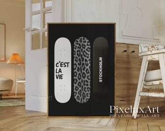 Set of 6 Retro Black & White Gallery Wall Art – Y2K Aesthetic Fashion Collage Prints for Dorm, Y2K Fashion Decor, Trendy Leopard Print, image 6