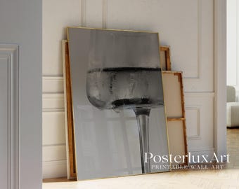 Black & White Champagne Art Print – Modern Bar Cart Art, Champagne Photo Print, Stockholm Style Kitchen Aesthetic Print, Cool Stylish Print, image 4