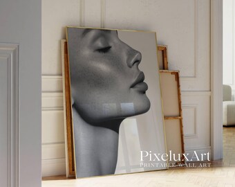 Black And White Female Portrait Art Print – Modern Stylish Body Silhouette Poster, Y2K Fashion Aesthetic Poster, Trendy Stockholm Style Art, image 4