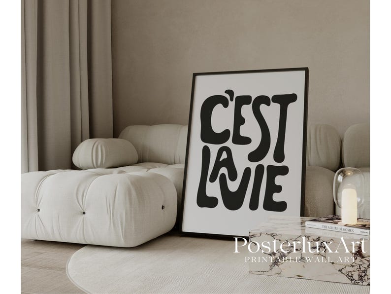 C’est La Vie Typography Poster