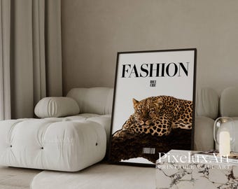 Black & White Leopard Wall Set, Stockholm Modern Aesthetic Chic Apartment Decor, Stylish Y2K Wall Art, image 4