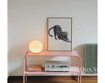 Black & White Leopard Wall Art Print, Modern Y2k Fashion Print, Jungle Wall Art, Modern Chic Aesthetic Decor, Stylish Leopard Portrait Art, image 3