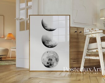 Stockholm Style Moon Phases Wall Art – Modern Lunar Moon Print, Stylish Moon Poster, Y2K Fashion Aesthetic Chic Poster, Stockholm Poster, image 2