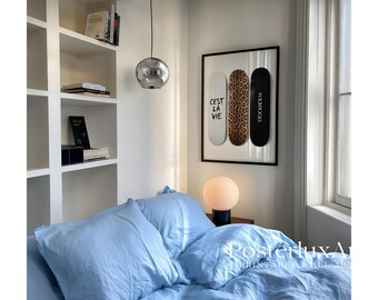 Leopard Skateboard Wall Art, Stockholm Fashion Printable Poster, Modern Minimal Wall Decor, Black White Trendy Art, Urban Scandinavian Style, image 5