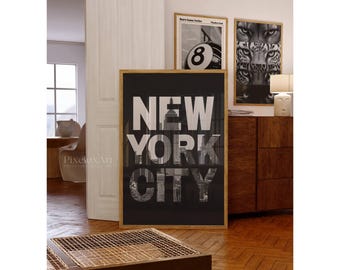 New York City Typography Poster, NYC Poster, New York Black And White Y2k Fashion Print, NYC Collage Apartment Print, Stylish Aesthetic Art, image 6
