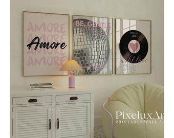 Pink Girly Aesthetic Poster Set, Preppy Collage Apartment Print, Preppy Y2k Stylish And Cool Girl Aesthetic Print for Dorm Room Gallery Set, image 3