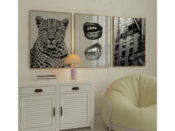 Black & White Leopard Fashion Wall Art