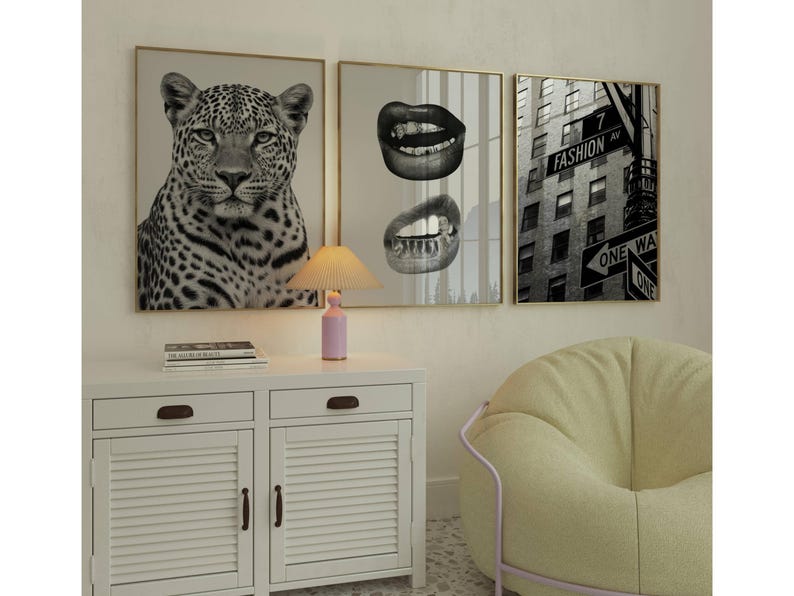 Black & White Leopard Fashion Wall Art