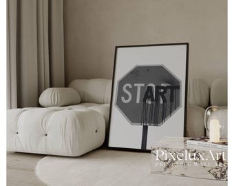 Black And White Collage Apartment Print, Start Art Y2k Fashion Print, Motivational Typography Posteri, Stylish And Cool Aesthetic Art, image 1