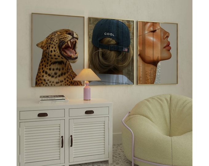 Stockholm Style Fashion & Leopard Wall Art Set – Y2K…