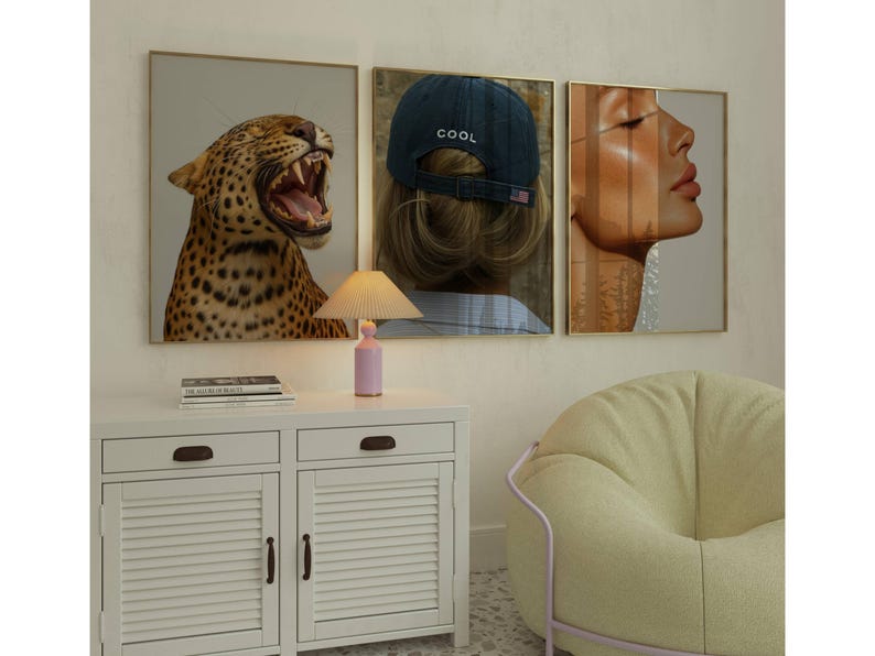 Stockholm Style Fashion & Leopard Wall Art Set