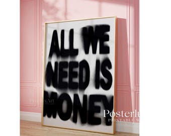 Black & White Typography Print, Stockholm Style Graffiti Fashion Wall Art, Modern Aesthetic Chic Apartment Decor, image 6
