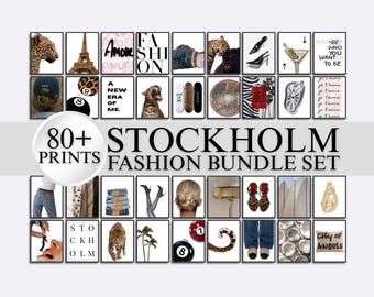 80+ Stockholm Fashion Wall Art Bundle | Modern Prints, Leopard, Fashion, Chic and Stylish Gallery Set, Aesthetic Luxury Wall Art Set, image 1