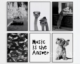 100+ Stockholm Fashion Wall Art Bundle | Leopard, Fashion, Chic and Stylish Gallery Set, Aesthetic Black & White Wall Art Set, image 7