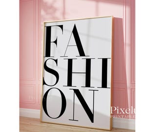 FASHION Typography Wall Art – Modern Bold Text Poster | Minimalist Black & White Print, Chic Fashion Decor for Closet or Office Walls, image 5