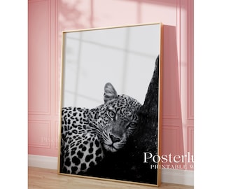 Black And White Leopard Wall Art Print, Modern Y2k Fashion Print, Cheetah Wall Art, Animal Chic Aesthetic Decor, Stylish Roar Cheetah Print, image 5
