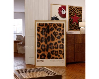 Leopard Pattern Art, Aesthetic Leopard Print, Leopard Wall Art for Bedroom, Stylish Y2k Apartment Decor, Art Prints Chic, Animal Print Decor, image 6