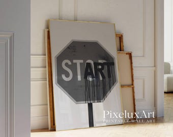 Black And White Collage Apartment Print, Start Art Y2k Fashion Print, Motivational Typography Posteri, Stylish And Cool Aesthetic Art, image 4