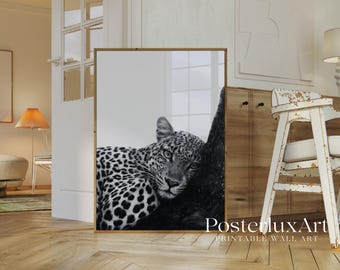 Black And White Leopard Wall Art Print, Modern Y2k Fashion Print, Cheetah Wall Art, Animal Chic Aesthetic Decor, Stylish Roar Cheetah Print, image 3