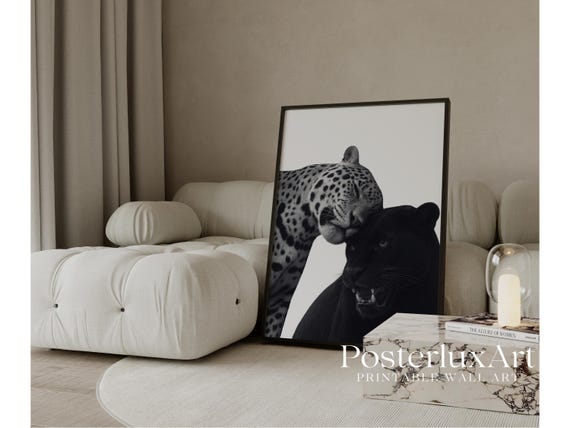 Stockholm Style Black Panther & Leopard Wall Art