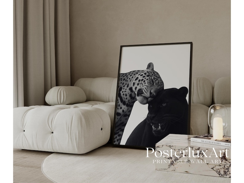 Stockholm Style Black Panther & Leopard Wall Art