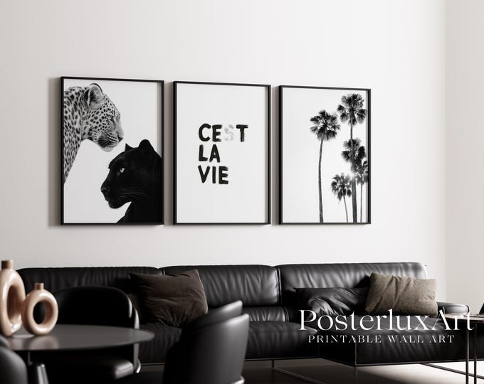 Stockholm Leopard Panther Wall Art Set | Modern Chic…
