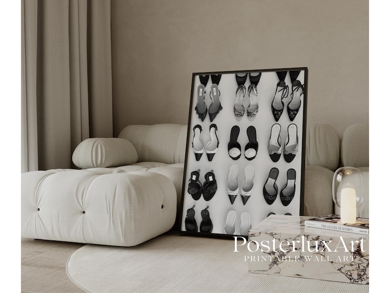 Black and White Vintage Heels Poster
