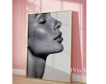 Black And White Female Portrait Art Print – Modern Stylish Body Silhouette Poster, Y2K Fashion Aesthetic Poster, Trendy Stockholm Style Art, image 5