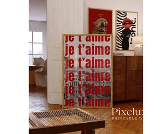 Red Black Leopard Wall Art Set, Y2k Gallery Wall Set, Stylish And Cool Girly Red Aesthetic Art for Dorm Room, Leopard & Collage Print, image 6