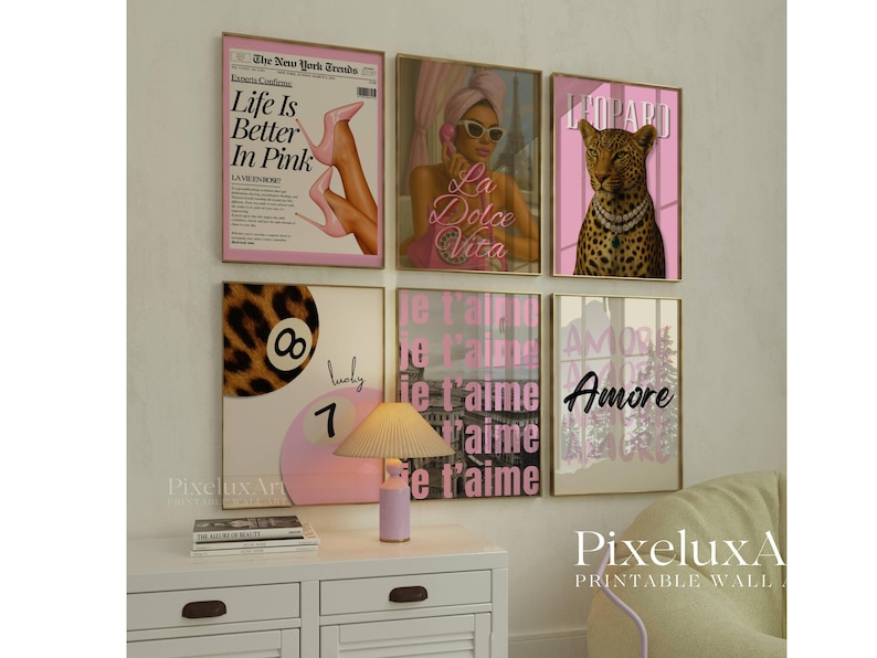Preppy Leopard Wall Art Set