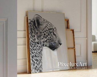 Black And White Leopard Wall Art Print, Modern Y2k Fashion Print, Jungle Wall Art, Modern Chic Aesthetic Decor, Stylish Roar Cheetah Print, image 5