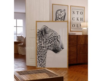 Black and White Stockholm Leopard Wall Art Set, Modern Aesthetic Chic Apartment Decor, Stylish Y2K Wall Art, Fashion Leopard Gallery Print, image 6