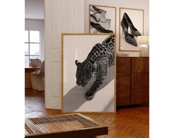 Stockholm Black and White Wall Art Set of 6 – Fashion Wall Art, Leopard, High Heels, Disco Ball Poster, Trendy Aesthetic Y2K Apartment Print, image 6