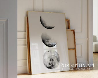 Stockholm Style Moon Phases Wall Art – Modern Lunar Moon Print, Stylish Moon Poster, Y2K Fashion Aesthetic Chic Poster, Stockholm Poster, image 3