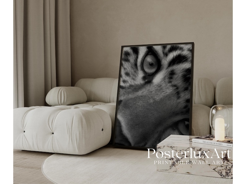 Black & White Leopard Wall Art Poster