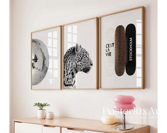 Stockholm Chic Gallery Wall Set, Leopard Fashion Prints, Luxury Modern Apartment Decor, Scandinavian Aesthetic Wall Art Bundle, image 2
