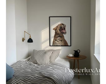 Trendy Leopard Stockholm Fashion Wall Art Set, Black White Modern Gallery Wall, 6 Aesthetic Posters, Y2K Chic Apartment Decor, Digital Print, image 4