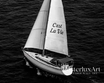 Stockholm Style Sailboat Wall Art, Black & White Nautical Aesthetic Print, Minimalist Ocean Poster, Coastal Decor for Living Room, image 6