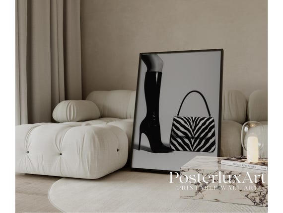 Black & White Luxury Heels Poster
