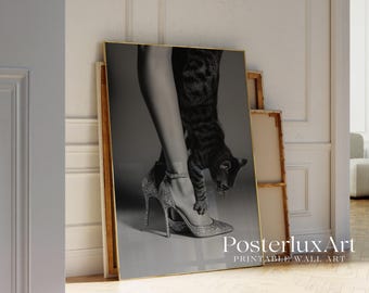Stockholm Fashion Girl Poster, Black and White Wall Art, Chic Cat Heels Print, Stylish Scandinavian Minimalist Wall Decor, image 4