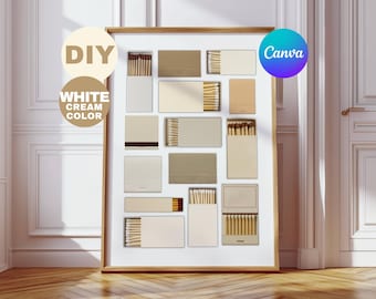 Neutral Blank Matchbox Template Canva | DIY Matchbox Template, Blank Matchbooks Art, Printable Matches, DIY Matchbook Download