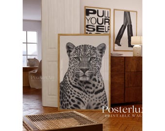 Stockholm Wall Art Set of 6 – Leopard, Fashion Typography, Modern Prints, Minimalist Luxury Black and White Aesthetic Gallery Posters, image 6