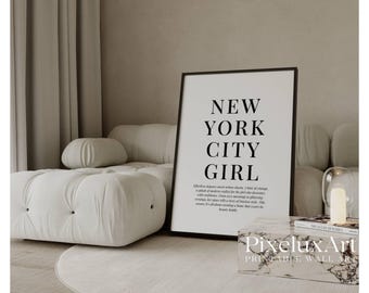 Modern New York City Print – Stockholm Aesthetic Print, Y2K Fashion Prints, Stylish Chic Urban Quote Print, Black & White Typography Poster, image 1