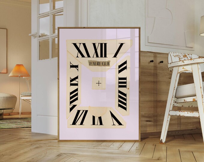Luxury Club Collage Print – Y2K Aesthetic Clock Print…