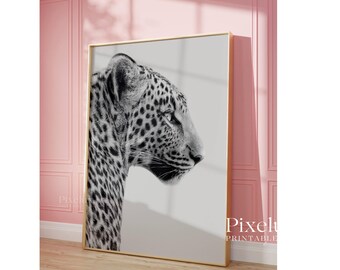 Black And White Leopard Wall Art Print, Modern Y2k Fashion Print, Jungle Wall Art, Modern Chic Aesthetic Decor, Stylish Roar Cheetah Print, image 6