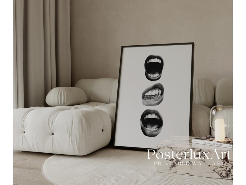 Black & White Grillz Print