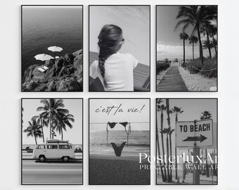 50+ Coastal Fashion Wall Art Bundle, Stockholm Style Black and White Prints, Beach Minimalist Poster Set, Modern Neutral Scandinavian Decor, image 8