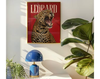 Leopard Wall Art Print, Retro Girly Cheetah Wall Art, Retro Y2K Aesthetic, Tredny Leopard Print, Dopamine Decor for Bold Spaces, Retro Print, image 5