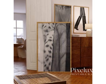 Black and White Luxury Fashion Wall Art, Stockholm Style Modern Aesthetic Chic Apartment Decor, Stylish Y2K Wall Art, Dressing Room Decor, image 6