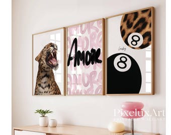 Set of 6 Stockholm Style Fashion Wall Art, Leopard Aesthetics Printable, Trendy Fashion Shoes & Skateboard Prints, Modern Apartment Decor, image 4
